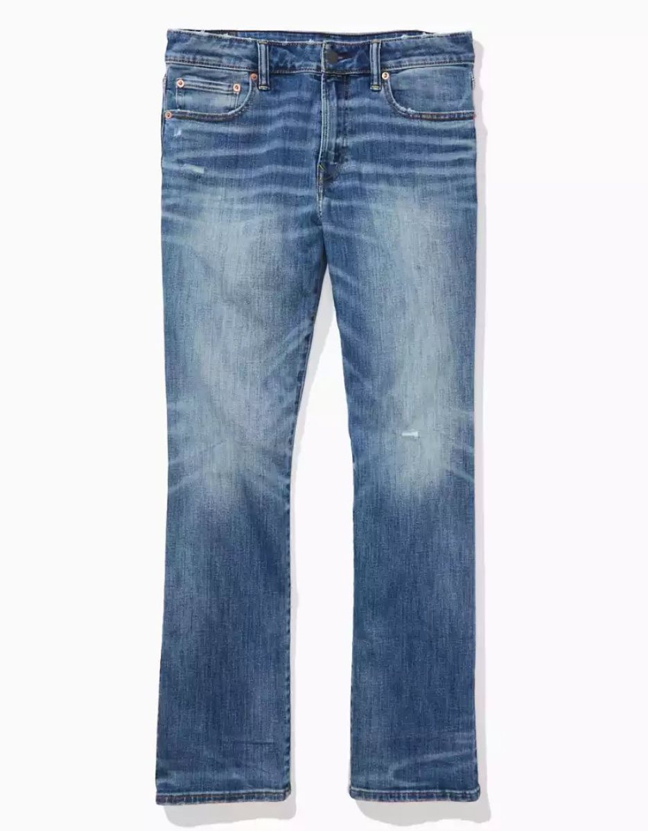 Jean American Eagle AE AirFlexDistressed Original Bootcut Bleu Homme | JGV-41751764